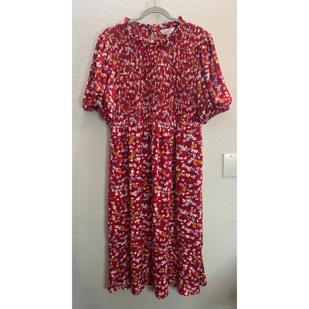 Market & Spruce Red Floral Midi Dress